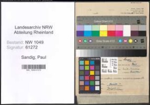 Entnazifizierung Paul Sandig , geb. 23.08.1903 (Rentmeister)