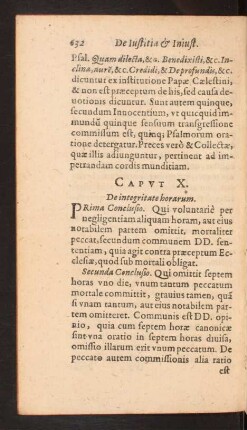 Capvt X. De integritate horarum.