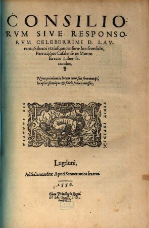 Consiliorum sive responsorum ... liber secundus