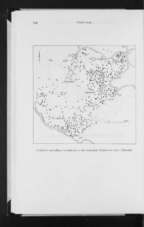 Karte: Gräflicher und adliger Grundbesitz in der Grafschaft Holstein bis 1400 - Übersicht