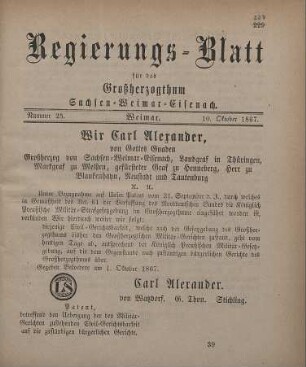Nr. 25 : 10. Oktober 1867