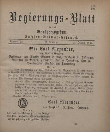 Nr. 25 : 10. Oktober 1867