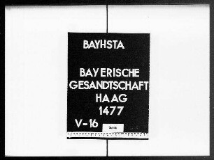 Briefe an die bayerische Gesandtschaft von Branca
