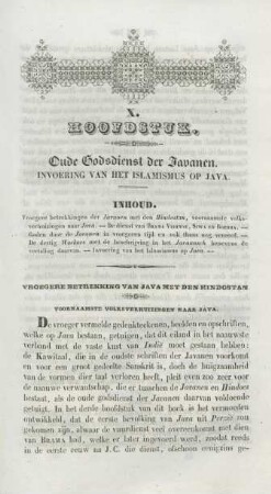 X. Hoofdstuk. Oude Godsdienst der Javanan. Invoering van het islamismus op Java