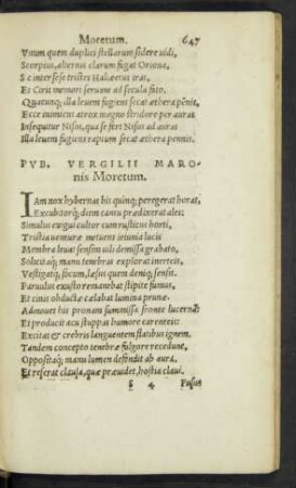 Pub. Vergilii Maronis Moretum.