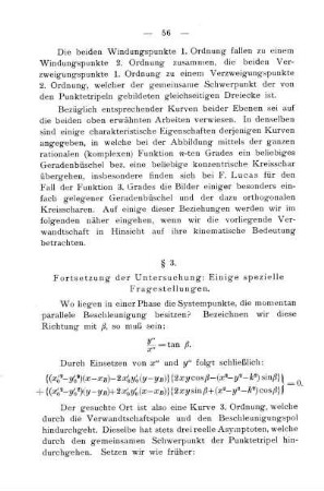§ 3. Fortsetzung der Untersuchung: Einige spezielle Fragestellungen