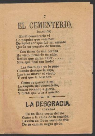 La desgracia. : (Danza.)