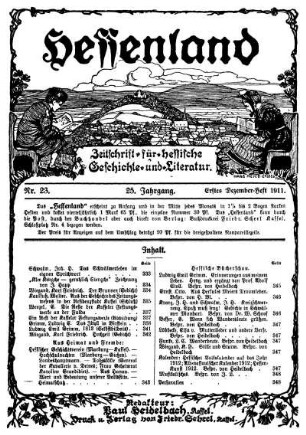 Nr. 23, Erstes Dezember-Heft 1911
