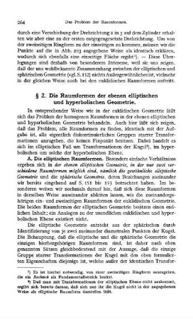 § 2. Die Raumformen der ebenen elliptischen und hyperbolischen Geometrie.