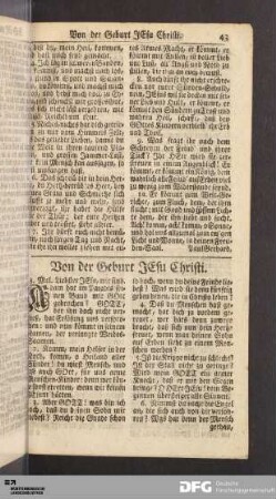 Von der Geburt Jesu Christi.