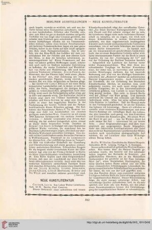 Neue Kunstliteratur - Personal-Nachrichten