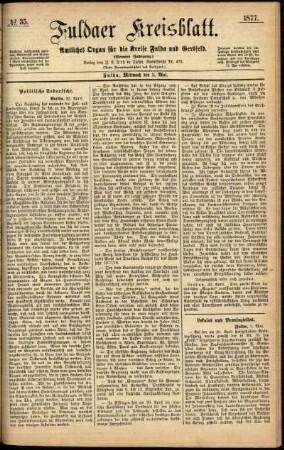 Ausgabe vom Mittwoch, den 02. Mai 1877.
