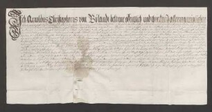 Instrumentum nobilitatis des Arnold Christoph von Byland.