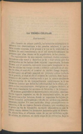 La teoría celular - (Continuación)