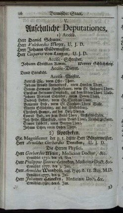 V. Ansehnliche Deputationes.