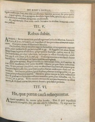 Tit. V. De Rebus dubiis.