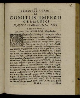 Exercitatio Nona De Comitiis Imperii Germanici