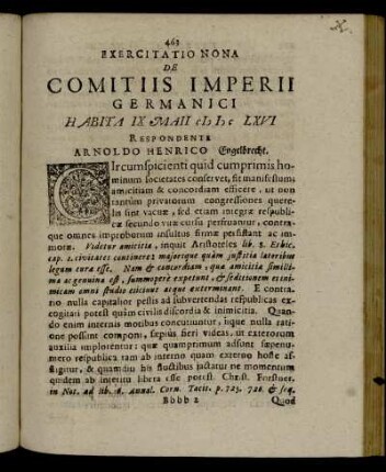 Exercitatio Nona De Comitiis Imperii Germanici