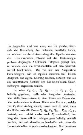 Die Umkehrung der Abel'schen Integrale.