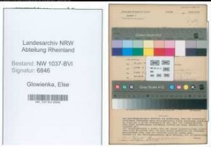 Entnazifizierung Else Glowienka , geb. 21.03.1908 (Angestellte)