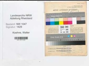 Entnazifizierung Walter Koehne , geb. 26.06.1912 (Angestellter)