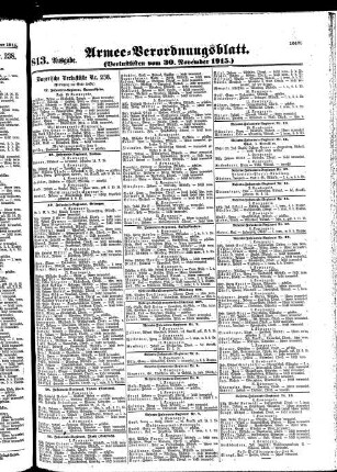 813. Ausgabe. Dienstag, 30. November 1915