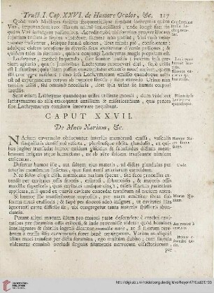Caput XXVII: De Muco Narium; etc.