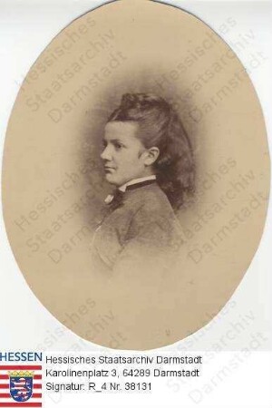 Tiedemann, Magda v. (1849-1931) / Porträt im Profil, Brustbild in Medaillon