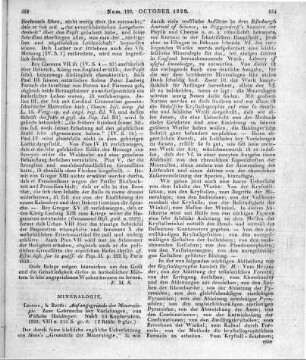 Haidinger, W. [K. v.]: Anfangsgründe der Mineralogie. Zum Gebrauche bei Vorlesungen. Leipzig: Barth 1829