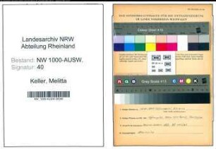 Entnazifizierung Melitta Keller, geb. 13.02.1919 ()