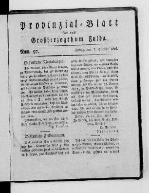 Num. 97., Ausgabe vom 15. Dezember 1816