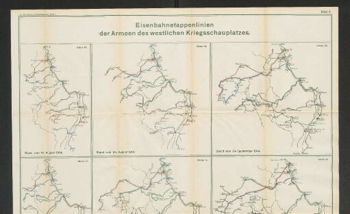 Blatt 5. Eisenbahnetappenlinien der Armeen des westlichen Kriegsschauplatzes.