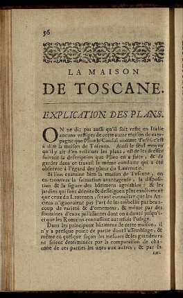 La Maison De Toscane. Explication Des Plans