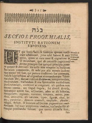 Sectio 1. Prooemialis, Institituti Rationem Exponens.