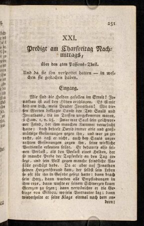 251-264, XXI. Predigt am Charfreitag Nachmittags.