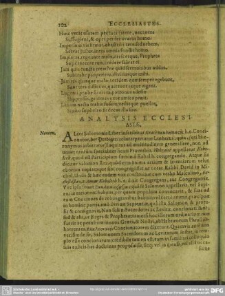 Analysis Ecclesiastae