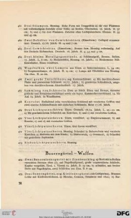 Bauerngürtel – Waffen (Nr. 474-492)