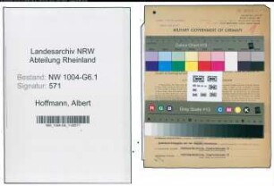 Entnazifizierung Albert Hoffmann , geb. 02.08.1897 (Abt.Leiter)