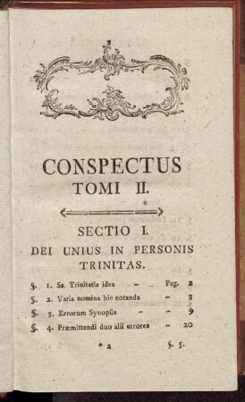 Conspectus Tomi II.