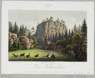 Blick auf den Falkenstein bei Ostrau in der Sächsischen Schweiz