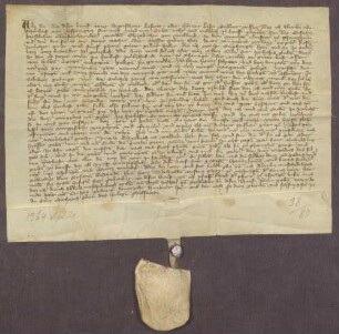 Gültbrief des Aberlin Muschelnbach zu Uspringen [Ispringen] gegen das Frauenkloster zu Pforzheim über 5 lb. Heller
