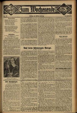 Zweite Ausgabe vom Sonntag, den 24. September 1933.