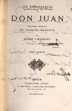 Les renaissances de Don Juan : Histoire morale du théâtre moderne. 1