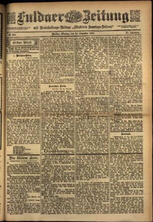 Erste Ausgabe vom Montag, den 24. Dezember 1900.