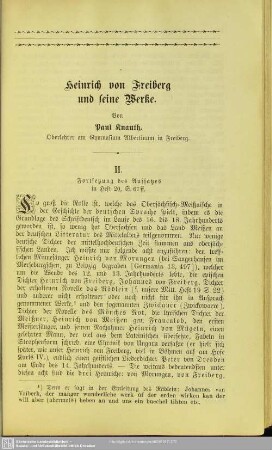 Heinrich von Freiberg und seiner Werke