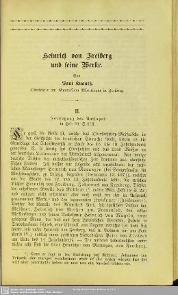 Heinrich von Freiberg und seiner Werke