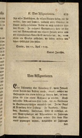 459-468, II. Von Assignationen.