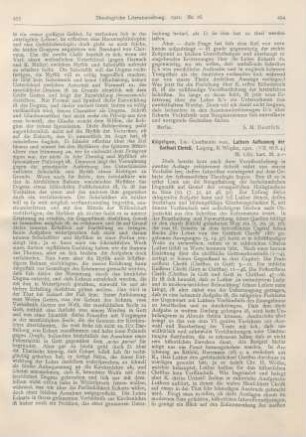 454-455 [Rezension] Kügelgen, Constantin von , Luthers Auffassung der Gottheit Christi