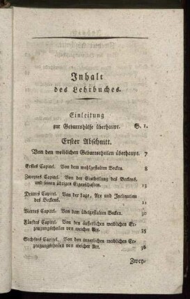 Inhalt des Lehrbuches.