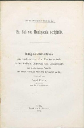 Ein Fall von Meningocele occipitalis